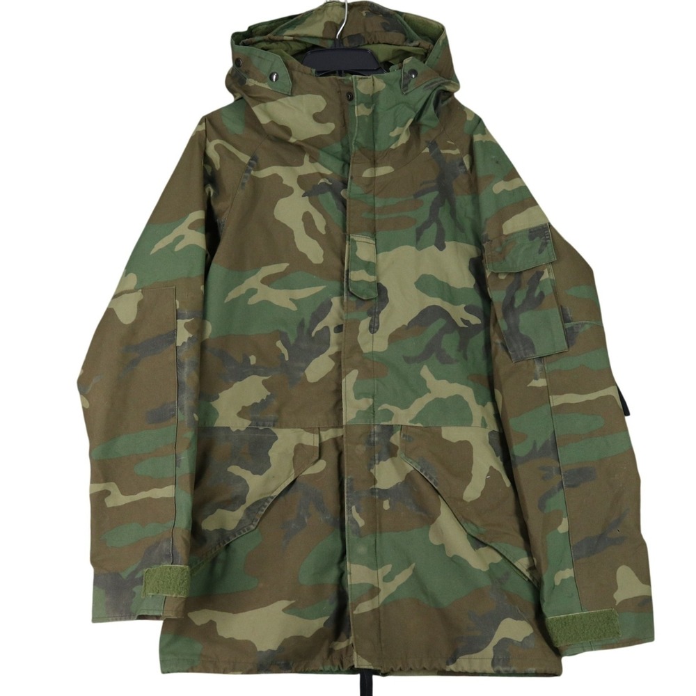 Vintage Alpha Industries ECWCS Parka Mens S Long Camouflage Hooded Cold Weather